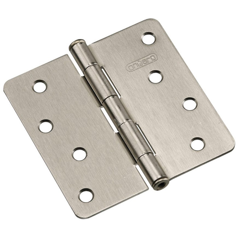 Full Mortise Butt Hinge - Size:4" - Finish:Brushed Nickel - Corner Type:1/4" Radius